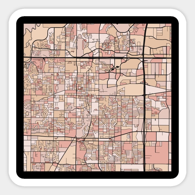 Arlington Map Pattern in Soft Pink Pastels Sticker by PatternMaps